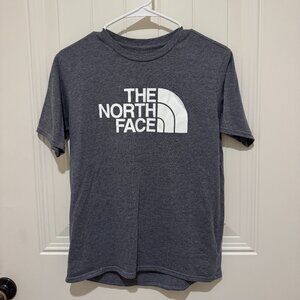 TNF The North Face Boys Heathered Grey Logo T-Shirt - size Large (14/16)